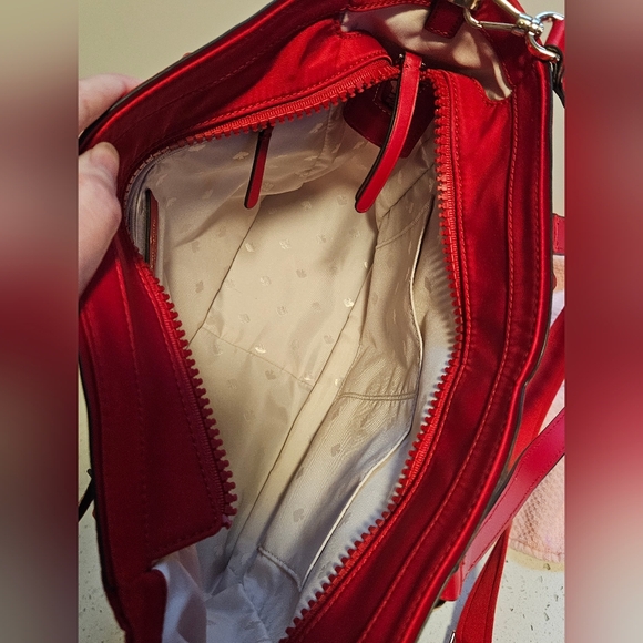 Kate Spade Red Nylon Medium Satchel Purse - Picture 7 of 10